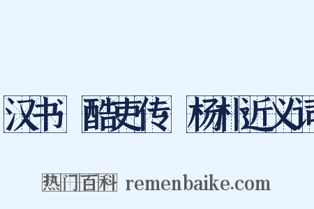 汉书·酷吏传·杨朴近义词是什么意思的图片